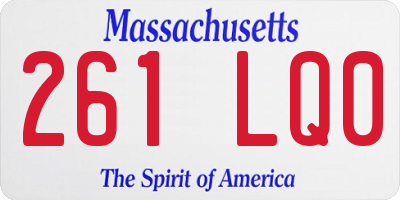 MA license plate 261LQ0