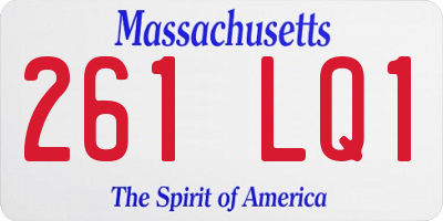 MA license plate 261LQ1