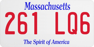 MA license plate 261LQ6