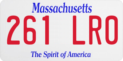 MA license plate 261LR0