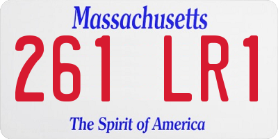 MA license plate 261LR1