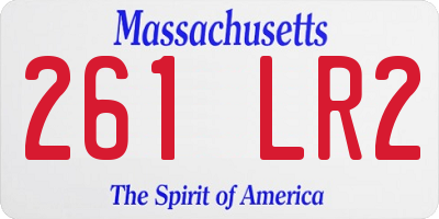 MA license plate 261LR2
