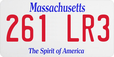 MA license plate 261LR3