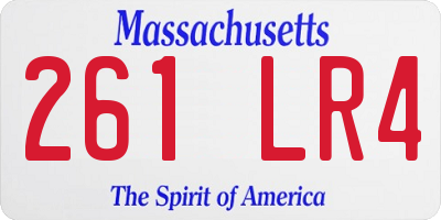 MA license plate 261LR4