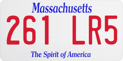 MA license plate 261LR5