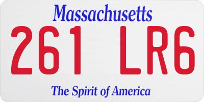 MA license plate 261LR6
