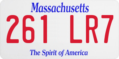 MA license plate 261LR7