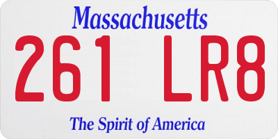 MA license plate 261LR8