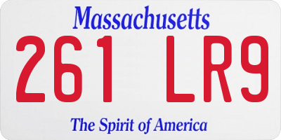 MA license plate 261LR9