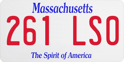 MA license plate 261LS0