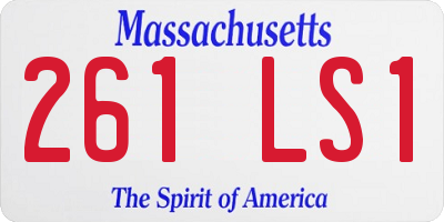 MA license plate 261LS1
