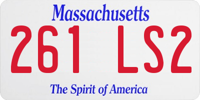 MA license plate 261LS2