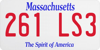 MA license plate 261LS3