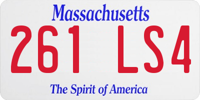 MA license plate 261LS4