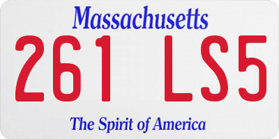 MA license plate 261LS5