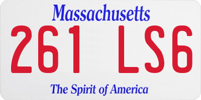 MA license plate 261LS6