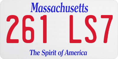 MA license plate 261LS7