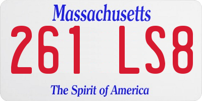 MA license plate 261LS8