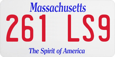 MA license plate 261LS9
