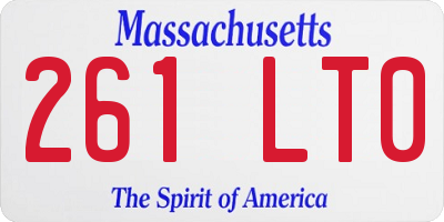 MA license plate 261LT0