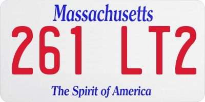 MA license plate 261LT2