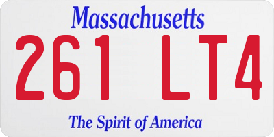 MA license plate 261LT4