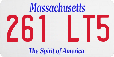 MA license plate 261LT5