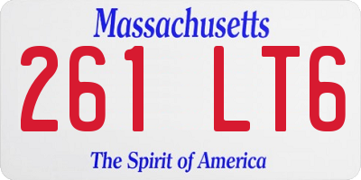 MA license plate 261LT6
