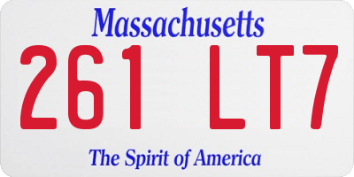 MA license plate 261LT7