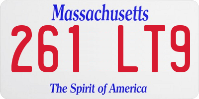 MA license plate 261LT9