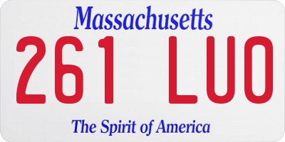 MA license plate 261LU0