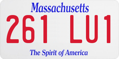 MA license plate 261LU1