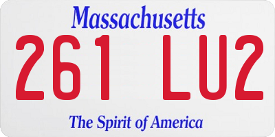 MA license plate 261LU2