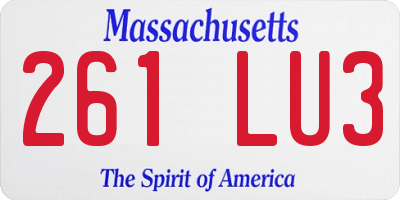 MA license plate 261LU3