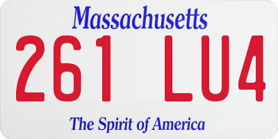 MA license plate 261LU4