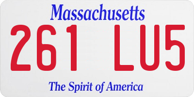 MA license plate 261LU5