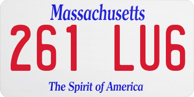 MA license plate 261LU6