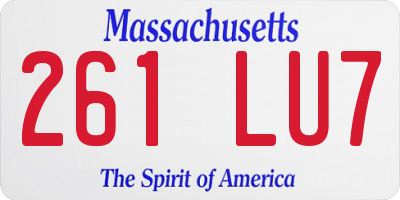 MA license plate 261LU7