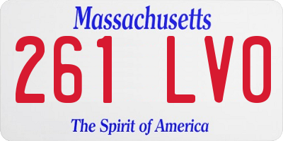 MA license plate 261LV0