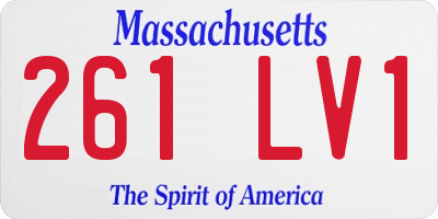 MA license plate 261LV1