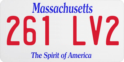 MA license plate 261LV2