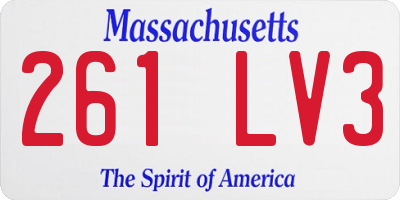 MA license plate 261LV3