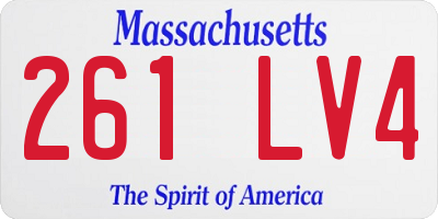 MA license plate 261LV4