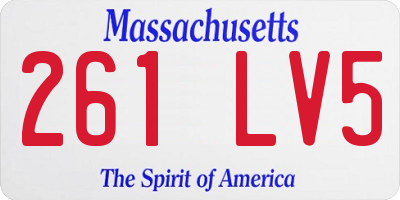 MA license plate 261LV5