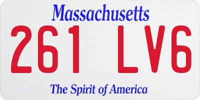 MA license plate 261LV6