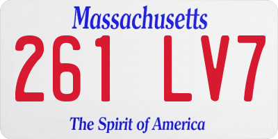 MA license plate 261LV7