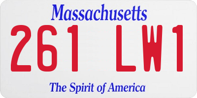 MA license plate 261LW1