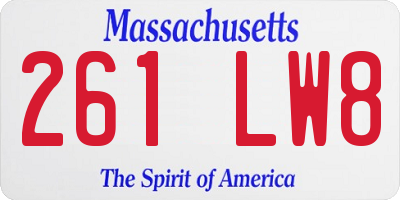 MA license plate 261LW8