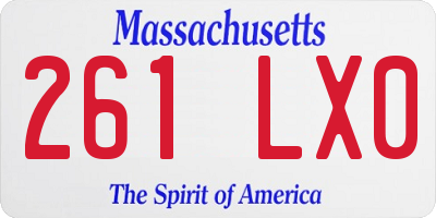 MA license plate 261LX0