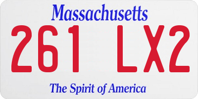 MA license plate 261LX2